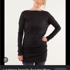 Lululemon Serenity sweater tunic dress reversible black charcoal size 8